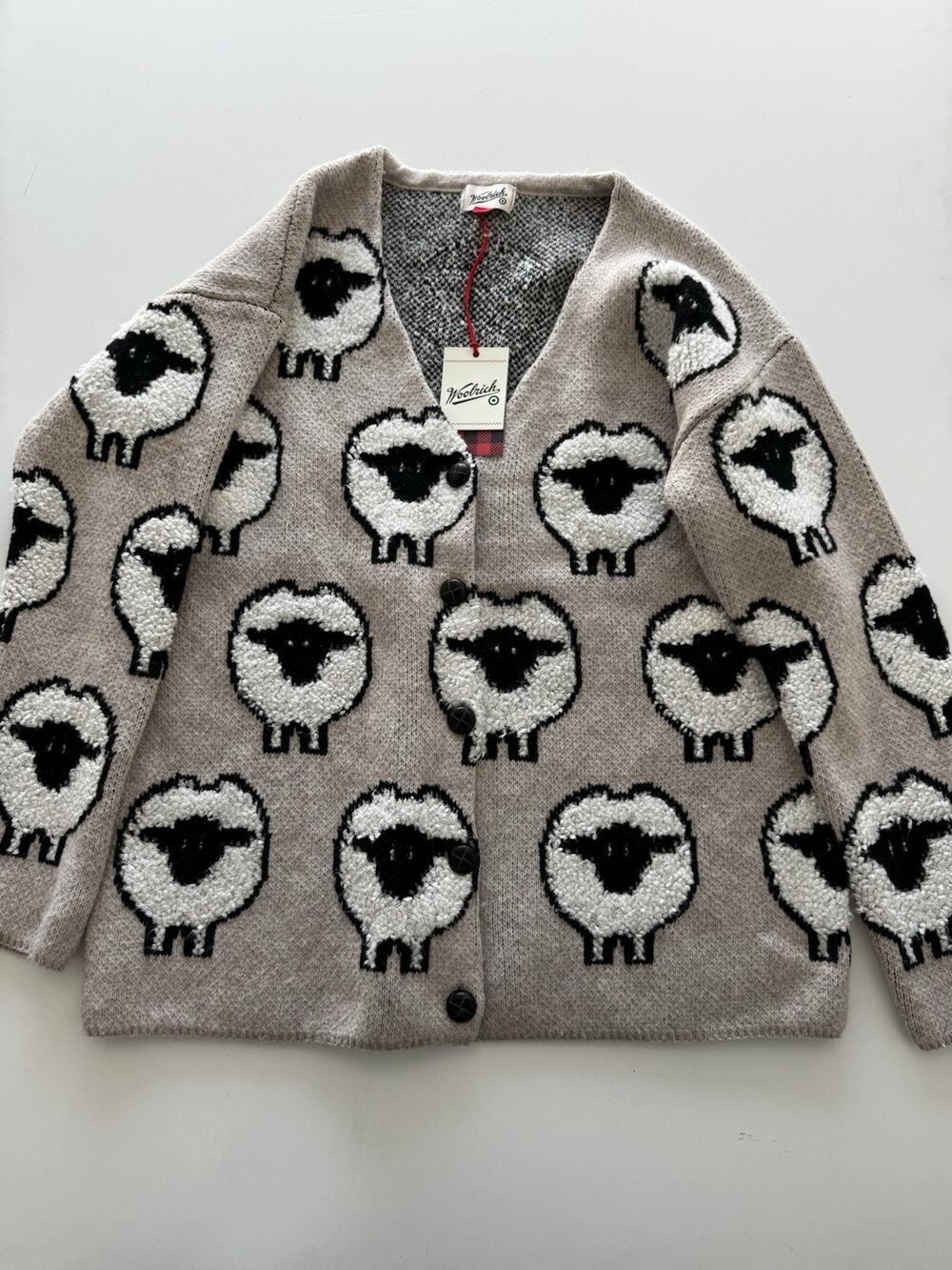 Target x Woolrich Women’s Sheep Print Relaxed Cardigan Size L - Picture 1 of 3